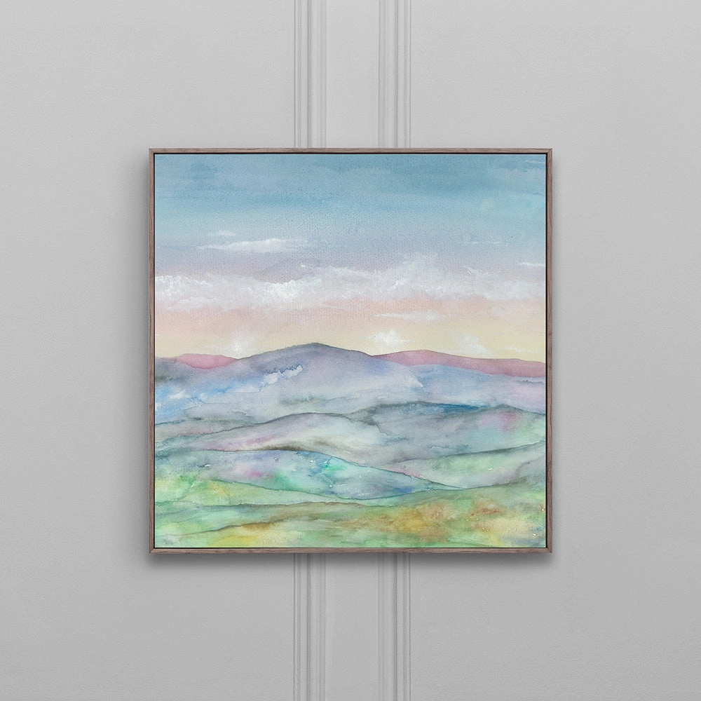 Alder Framed Canvas Celeste