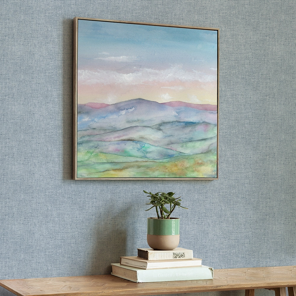 Alder Framed Canvas Celeste
