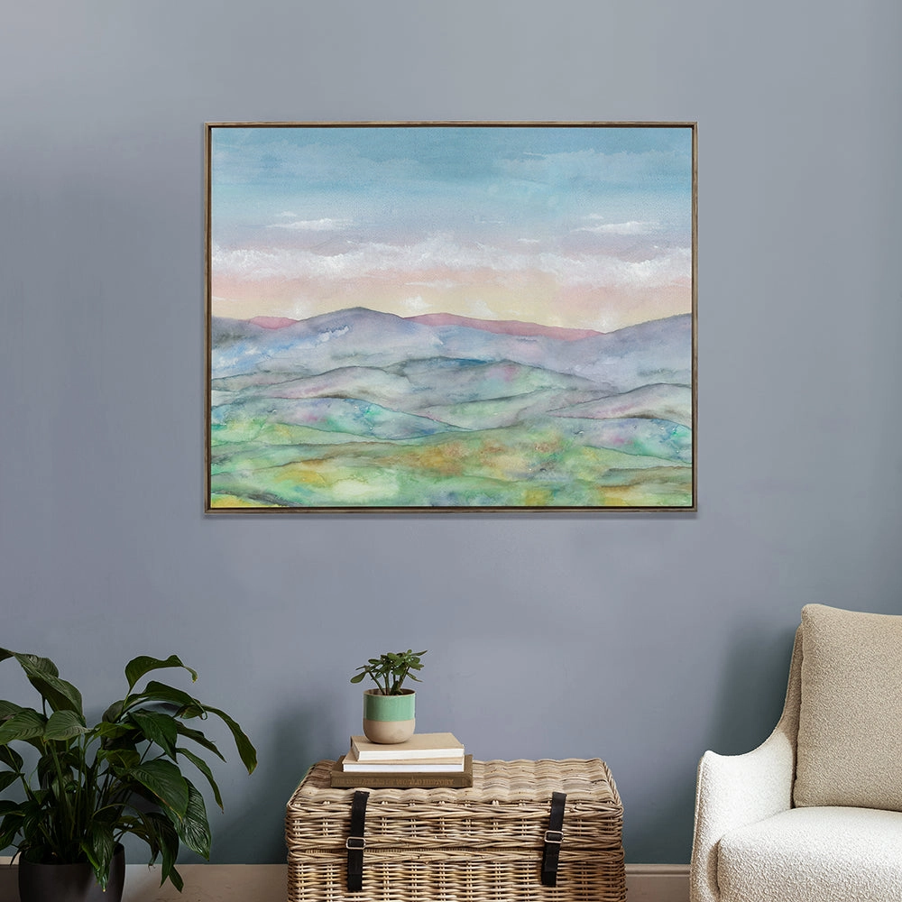 Alder Framed Canvas Celeste