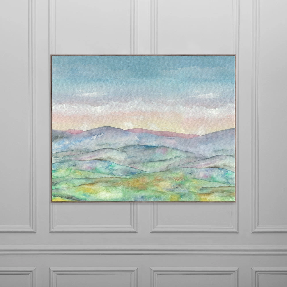 Alder Framed Canvas Celeste