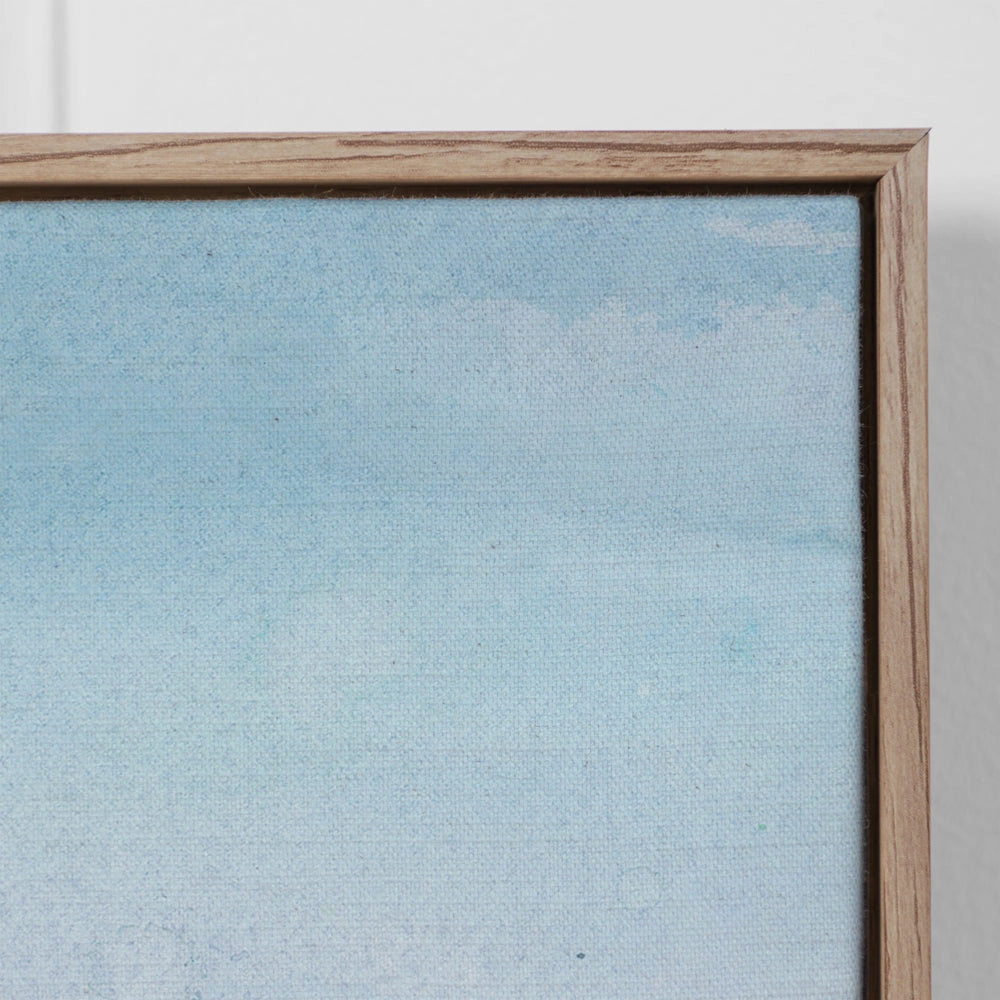 Alder Framed Canvas Celeste