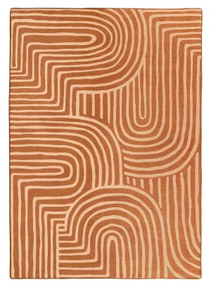 Alef Terracotta Abstract Rollie Pollie Playmatmodern color block patchwork rug