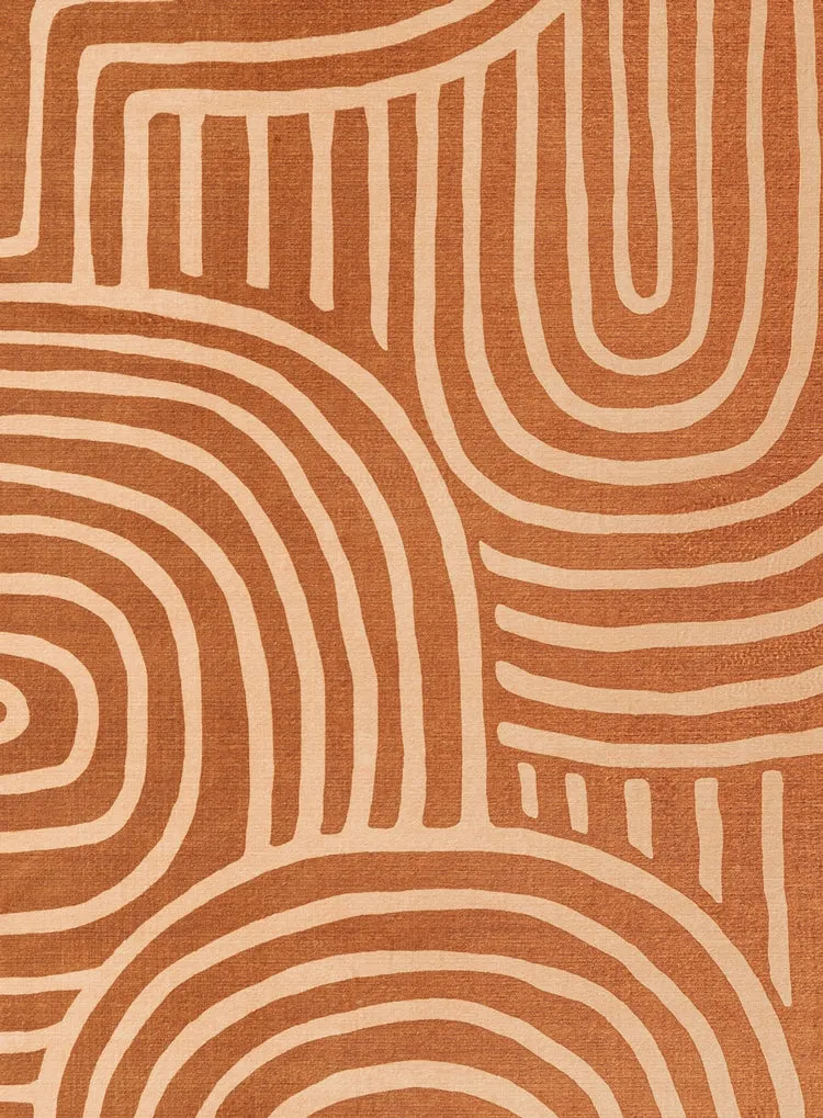 Alef Terracotta Abstract Rollie Pollie Playmat