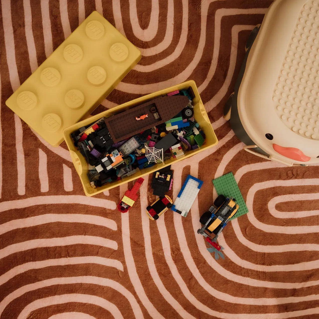 Alef Terracotta Abstract Rollie Pollie Round Playmat