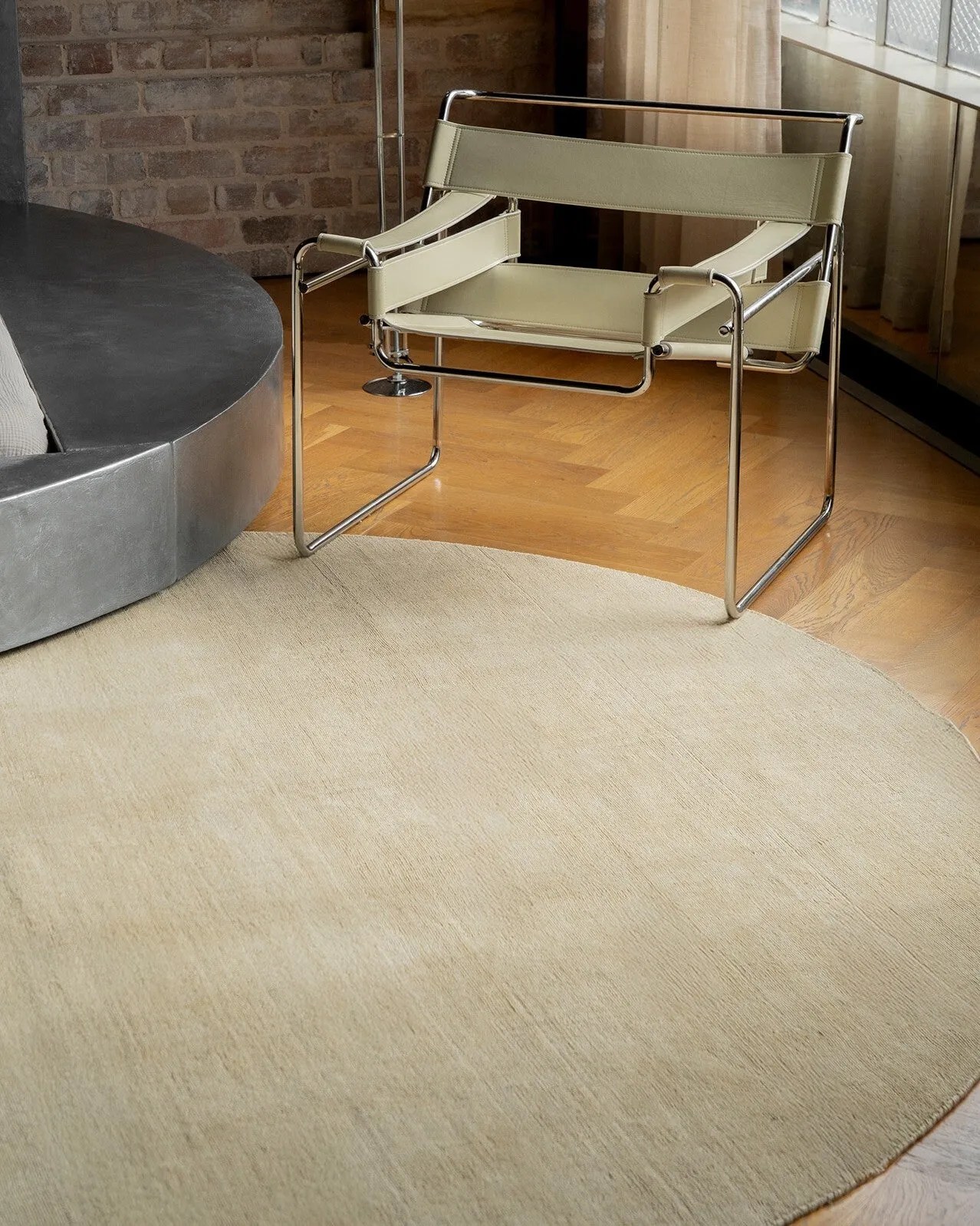 Alek Cream Handwoven PET Round Rug