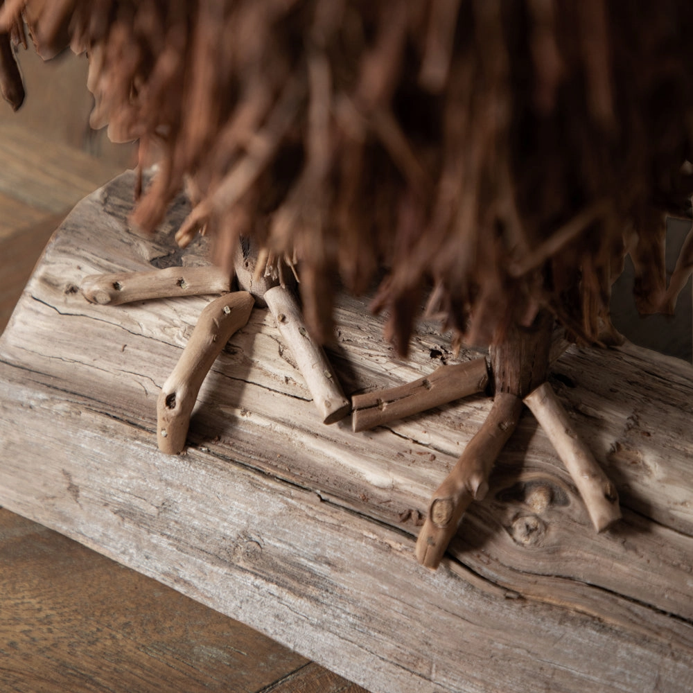 Alfred Hand Crafted Standing Owl Wooden Sculpture Brown
