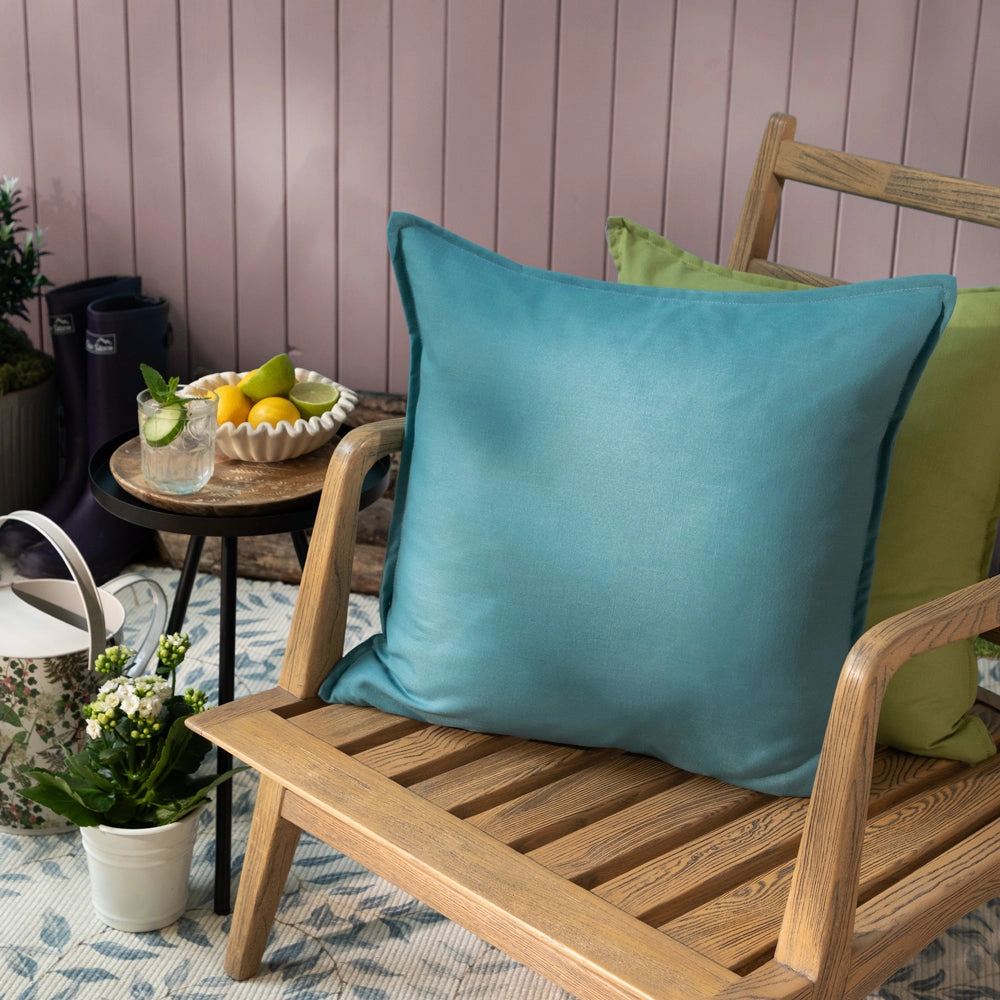 Alfresco Outdoor Square Oxford Cushion Teal