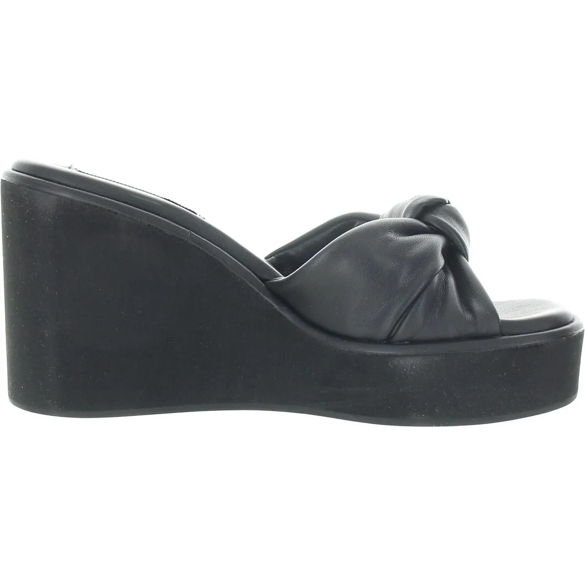 Aliah Womens Solid Faux Leather Wedge Heels