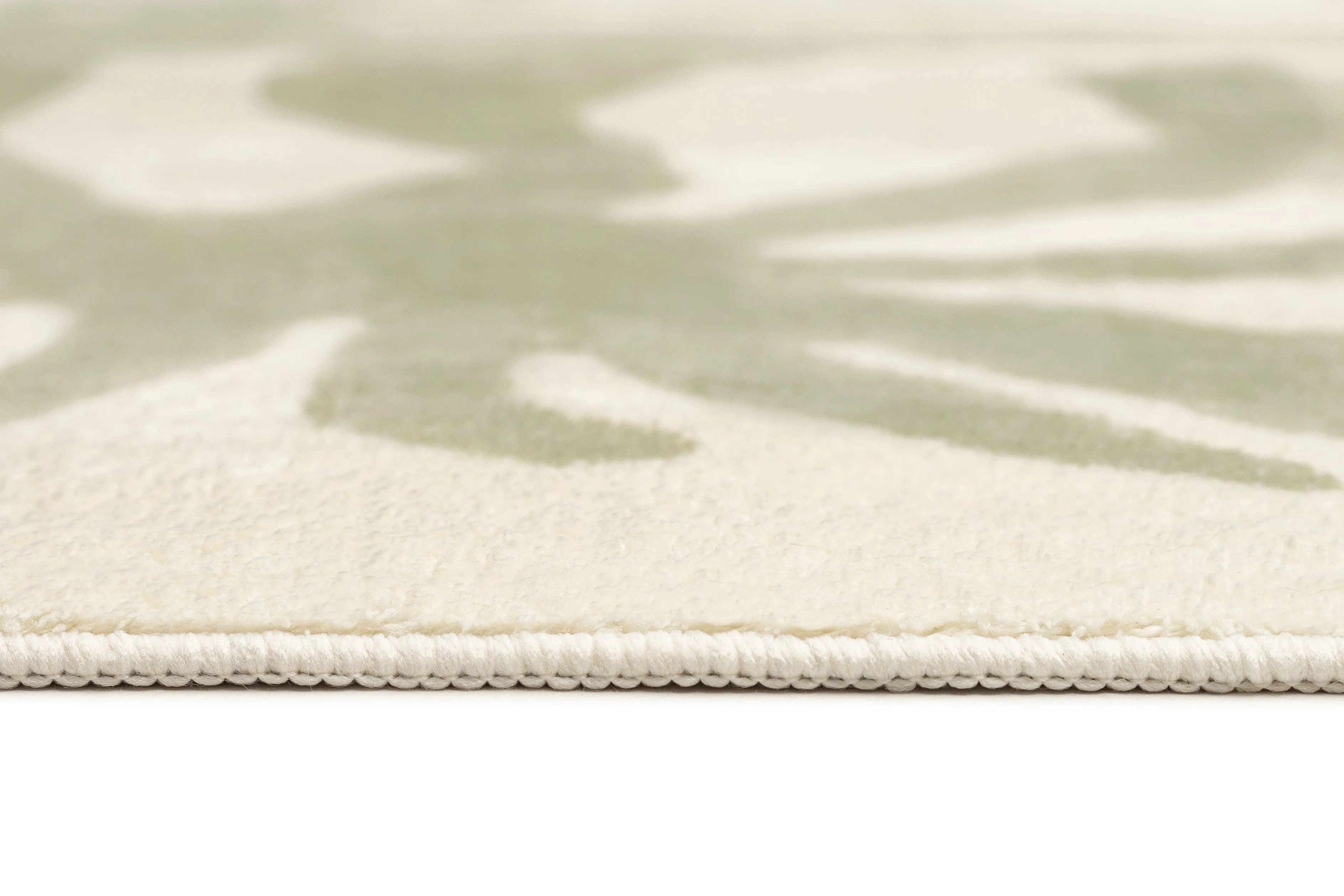 Alicia Sage Green Waves and Palms Washable Rug