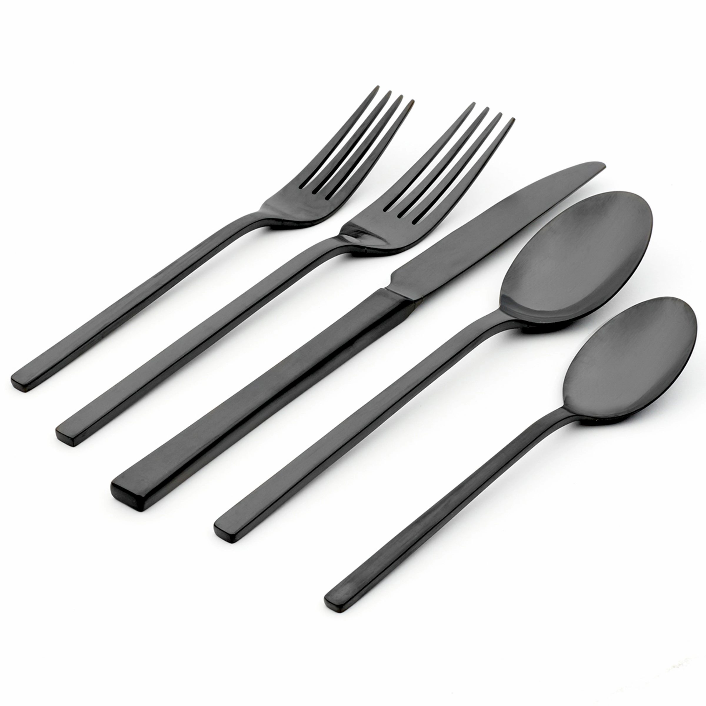 Allay Midnight 20 Piece Flatware Seteco-friendly bamboo fiber tableware set 