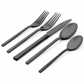 Allay Midnight 20 Piece Flatware Seteco-friendly bamboo fiber tableware set 