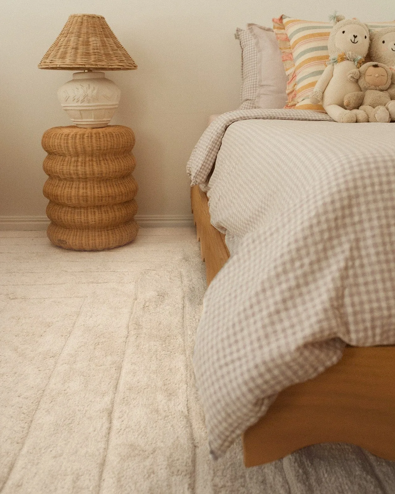 Allison Cream Beige Modern Cotton Washable Rug
