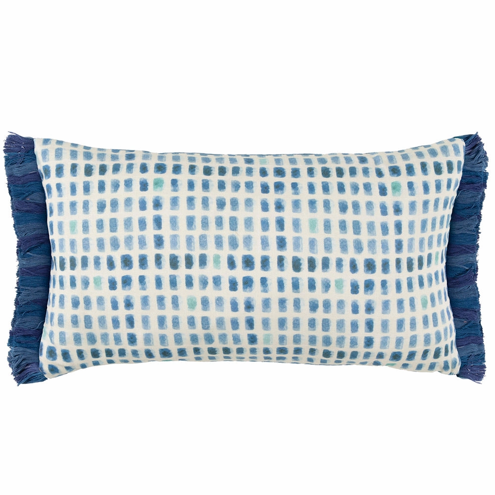 Alma Printed Feather Cushion Cobalt