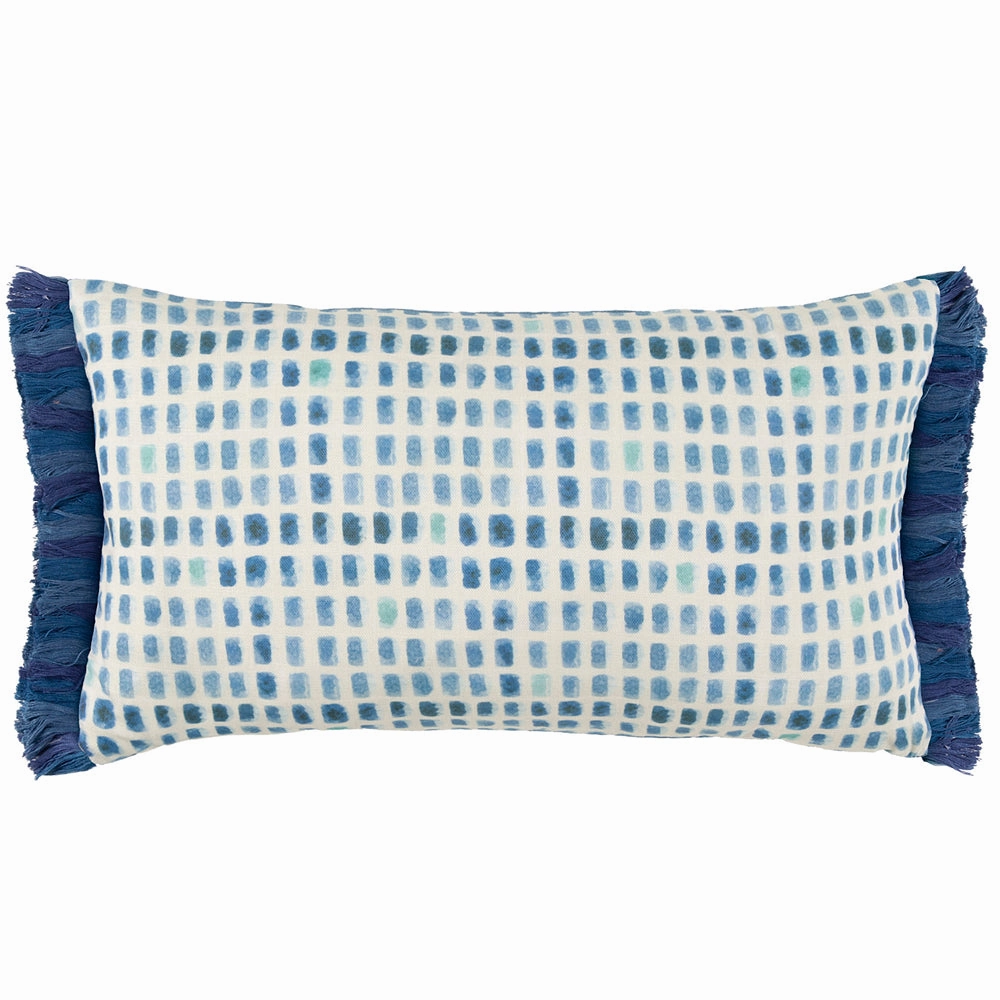 Alma Printed Feather Cushion Cobalt