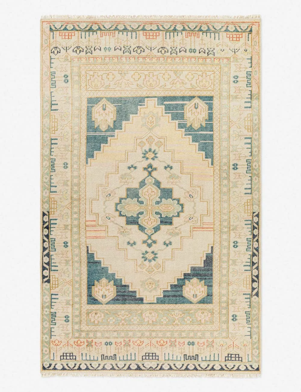 Alora Hand-Knotted Wool-Blend Rugmodern color block patchwork rug