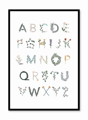 Alphabet in Flowers, Posterpop culture themed posters