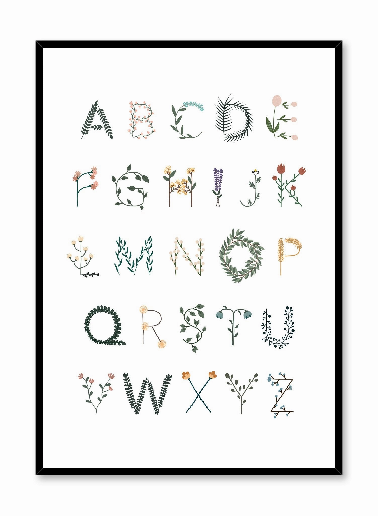 Alphabet in Flowers, Posterpop culture themed posters