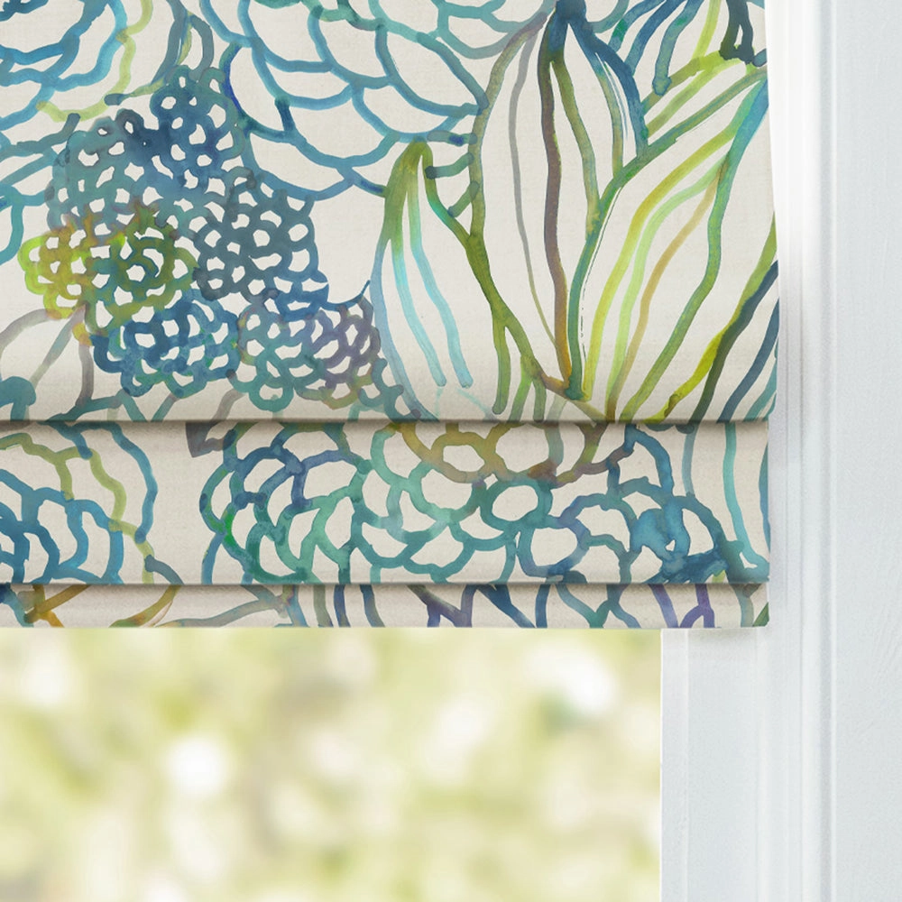 Althorp Printed Cotton Made to Measure Roman Blinds Capri Blue