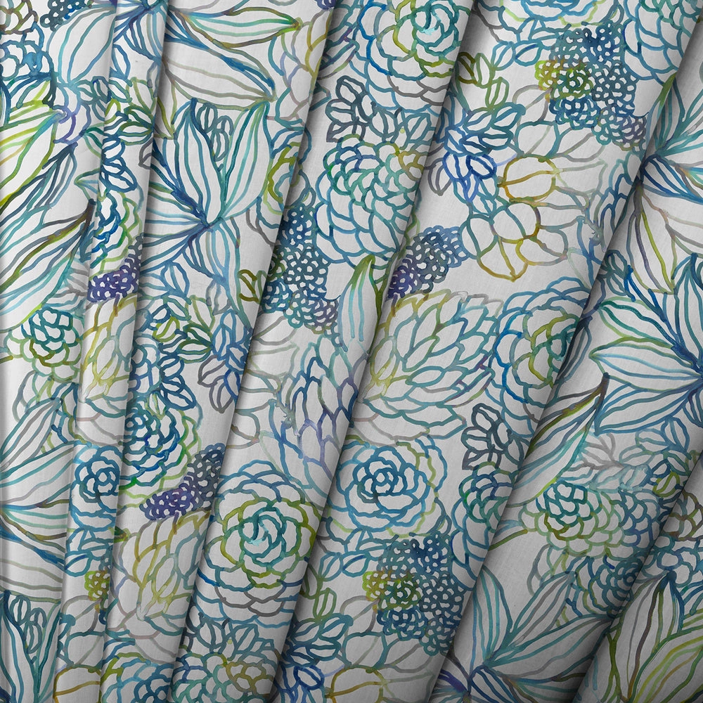 Althorp Printed Cotton Made to Measure Roman Blinds Capri Blue