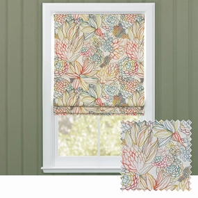 Althorp Printed Cotton Made to Measure Roman Blinds Cinnamon Creambedding sets ,throw blankets 