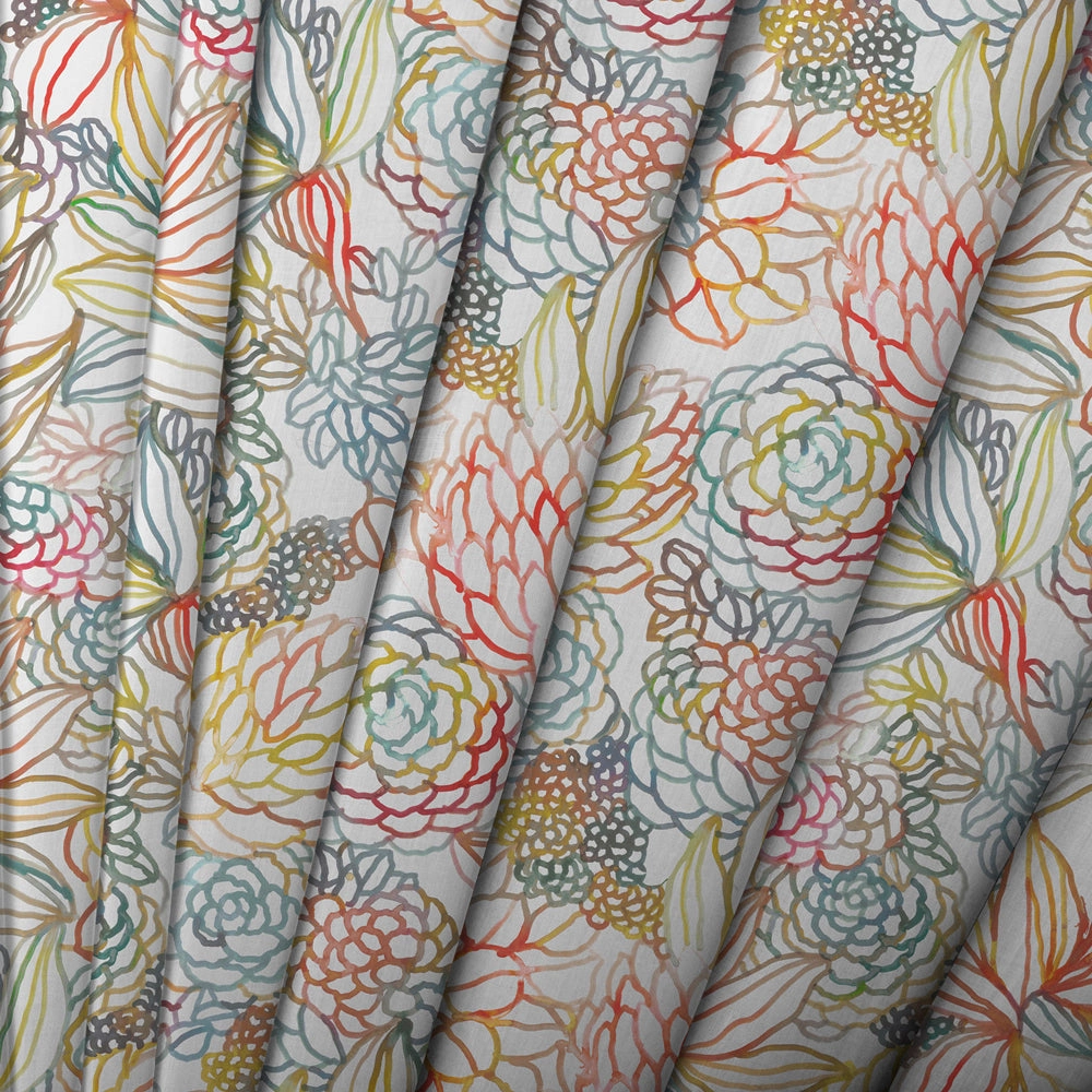Althorp Printed Cotton Made to Measure Roman Blinds Cinnamon Cream