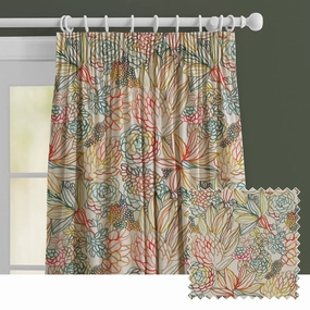 Althorp Printed Made to Measure Curtains Cinnamon/Linenbedding sets ,throw blankets 