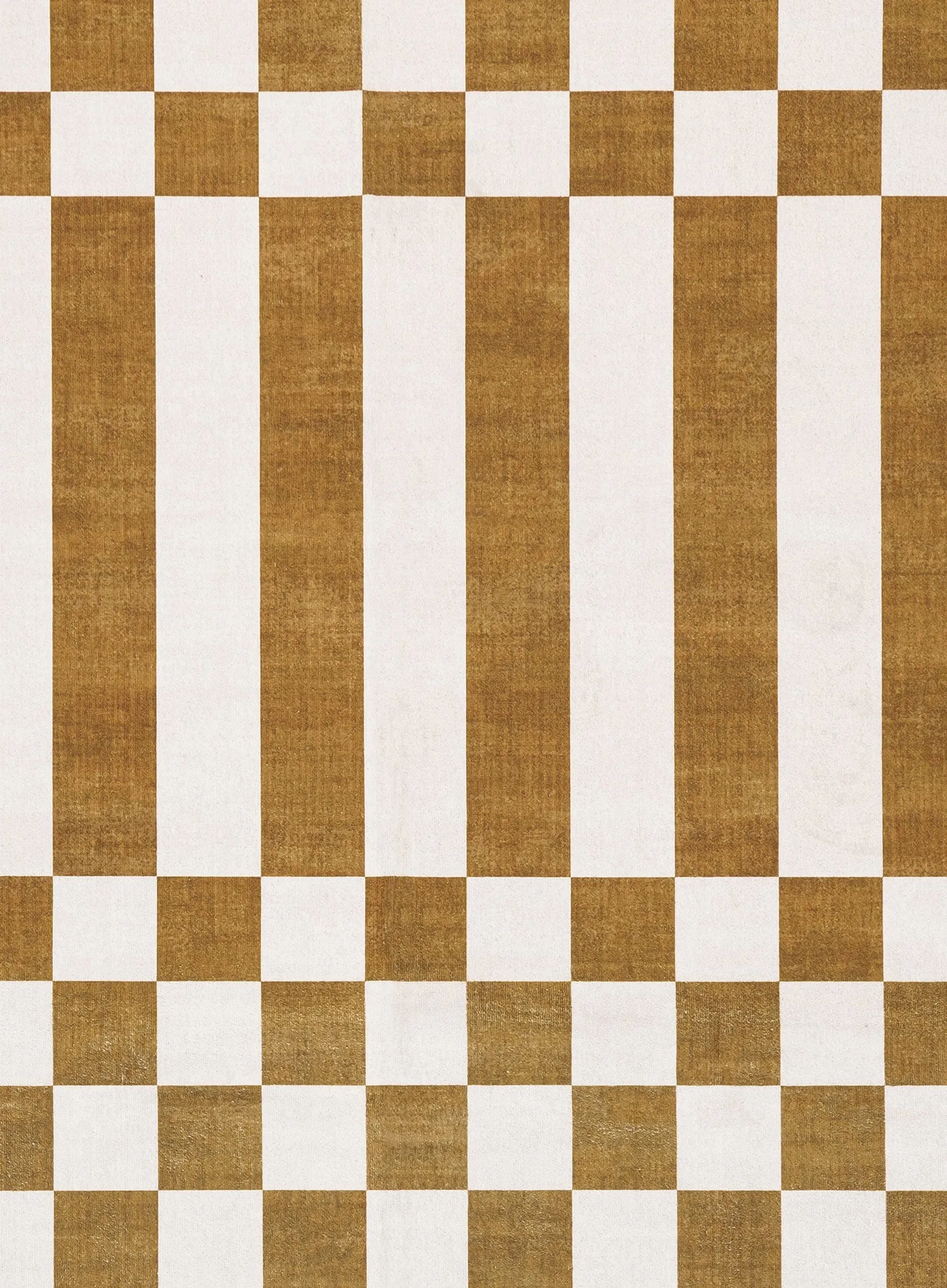 Alula Brown and White Checkered and Striped Rug