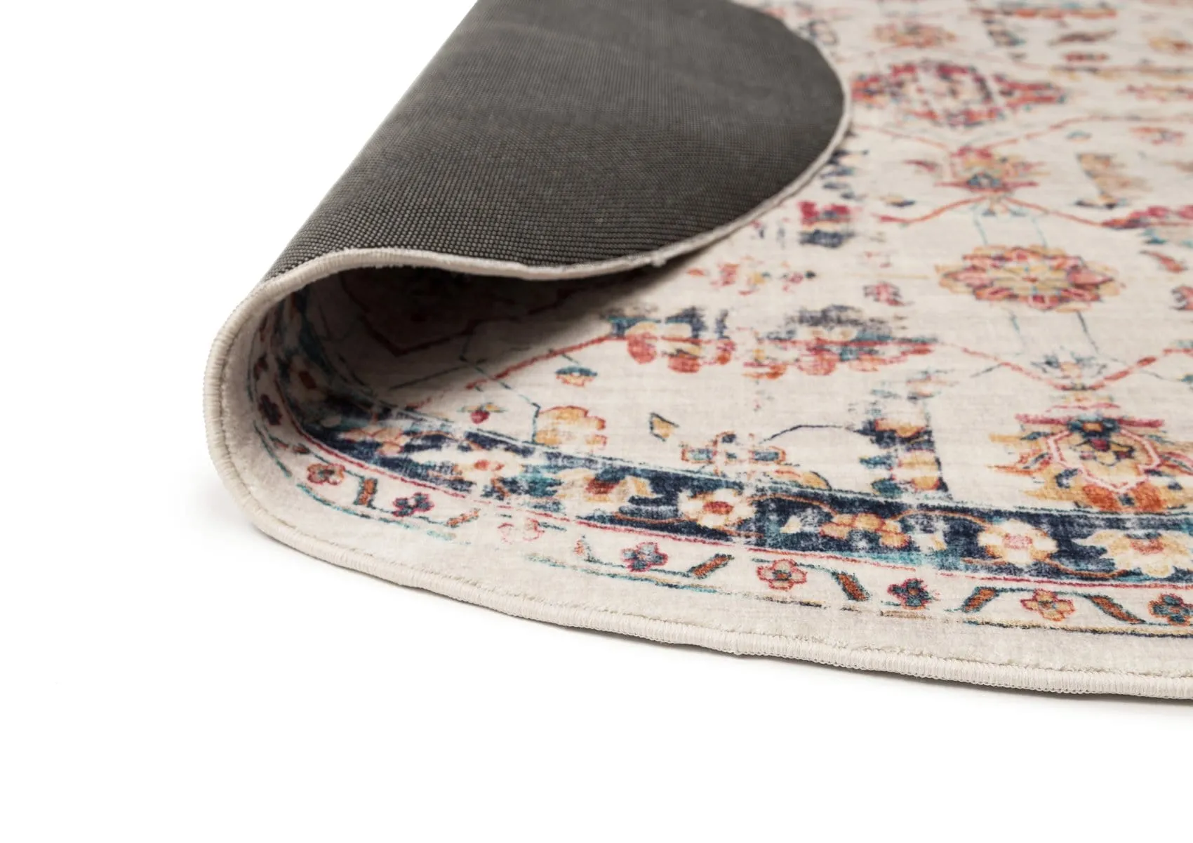 Amanda Multicolour Distressed Transitional Round Rug *NO RETURNS UNLESS FAULTY