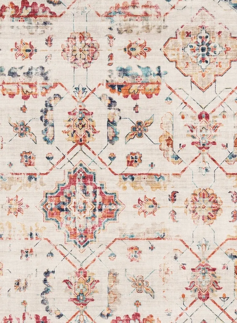 Amanda Multicolour Distressed Transitional Round Rug *NO RETURNS UNLESS FAULTY
