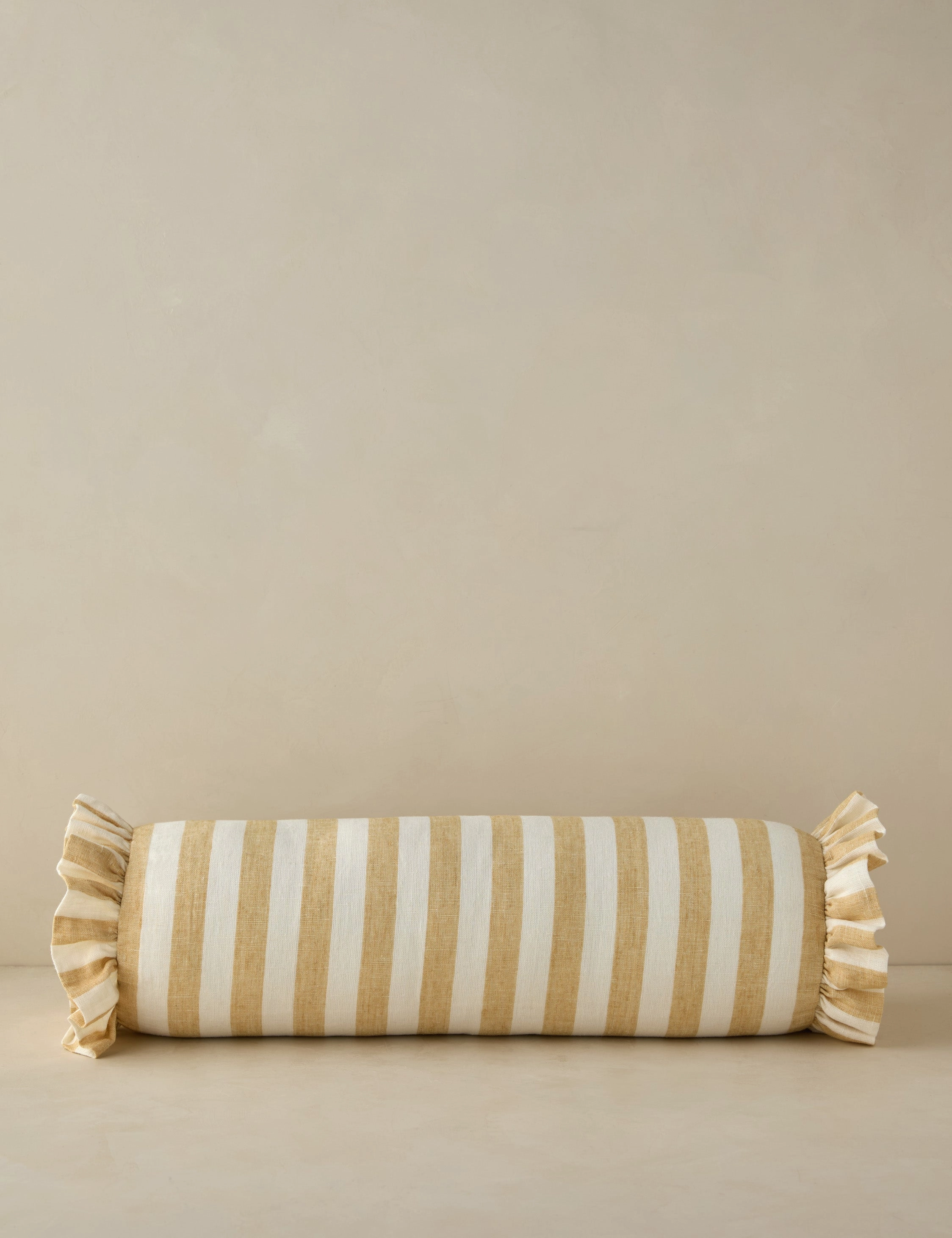 Amaroso Linen Ruffle Bolster Pillow