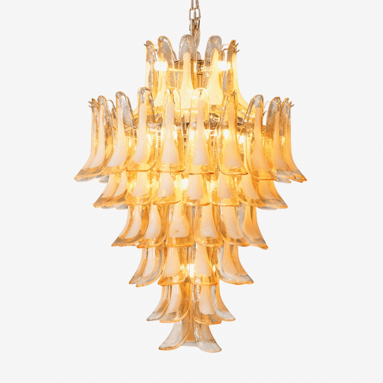 Amber Cloud Murano Glass Petals Chandelier