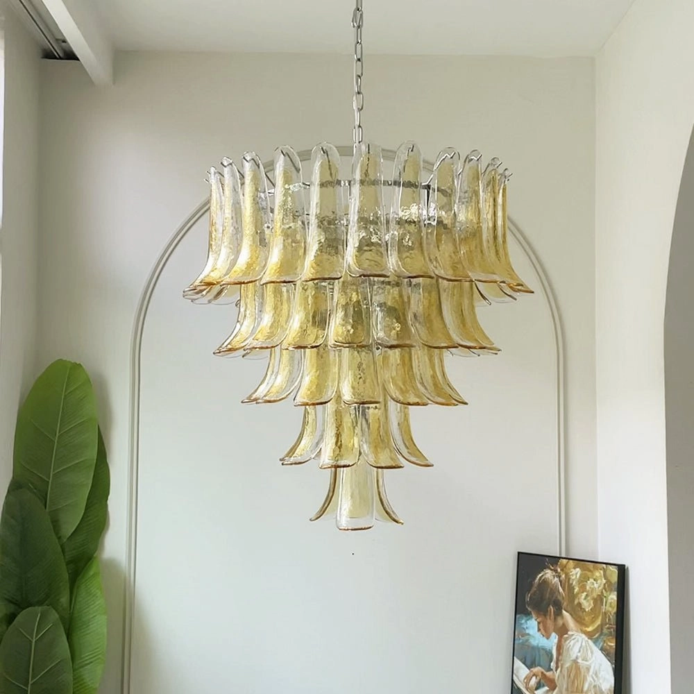 Amber Murano Glass Petals Chandelier