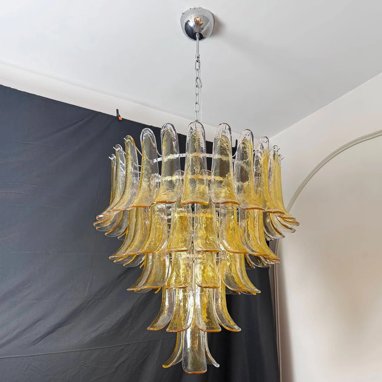 Amber Murano Glass Petals Chandelier