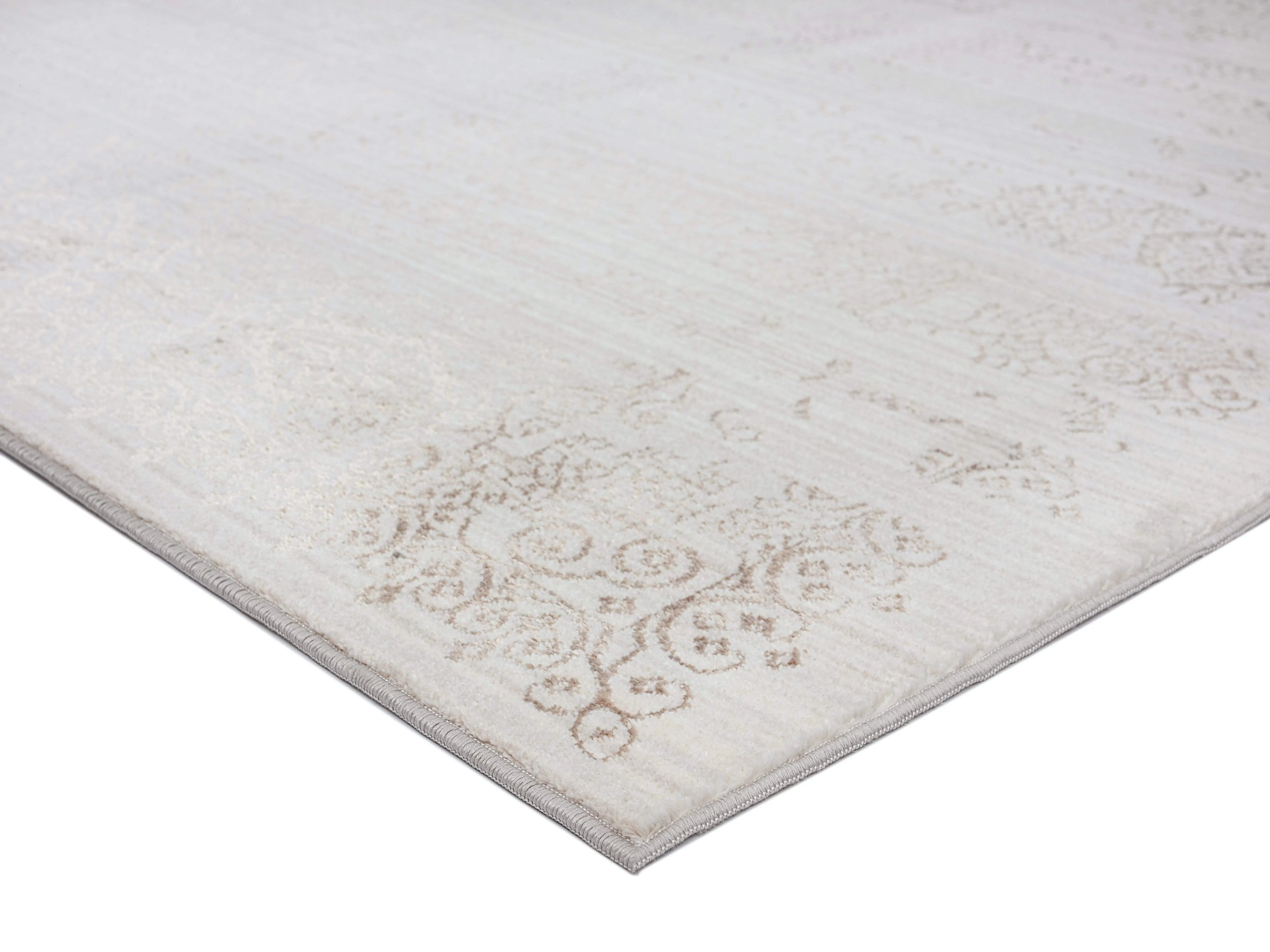 Amelia Cream Brown and Silver Traditional Floral Runner Rug *NO RETURNS UNLESS FAULTY