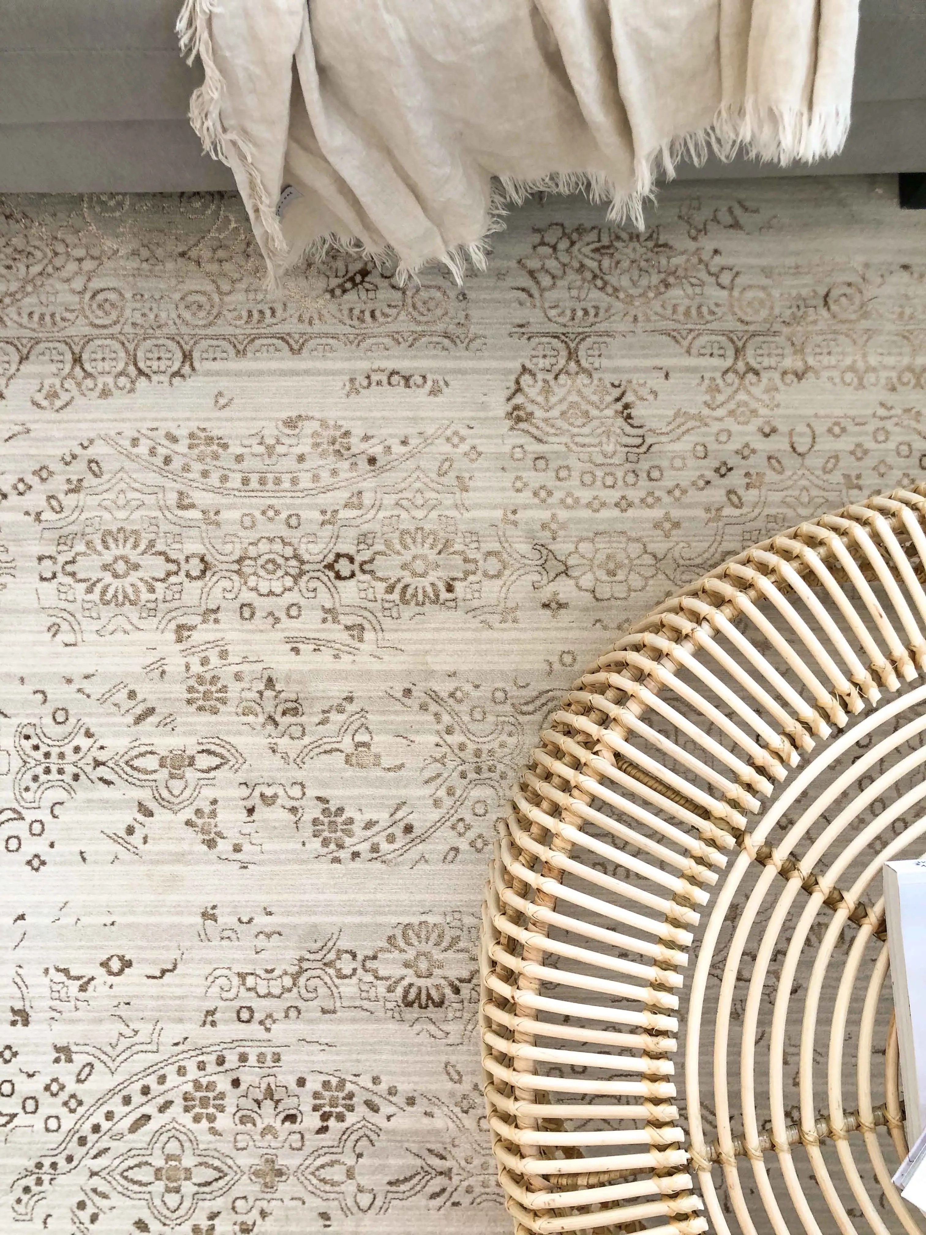 Amelia Cream Ivory and Brown Traditional Floral Rug *NO RETURNS UNLESS FAULTY