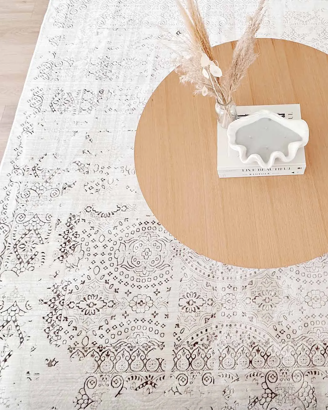 Amelia Cream Ivory and Brown Traditional Floral Rug *NO RETURNS UNLESS FAULTY
