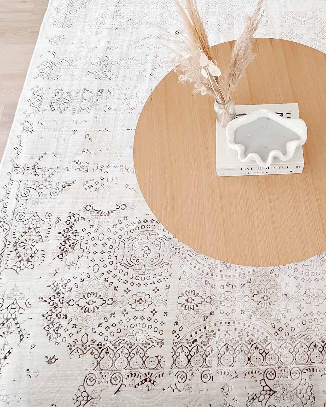 Amelia Cream Ivory and Brown Traditional Floral Rug *NO RETURNS UNLESS FAULTY