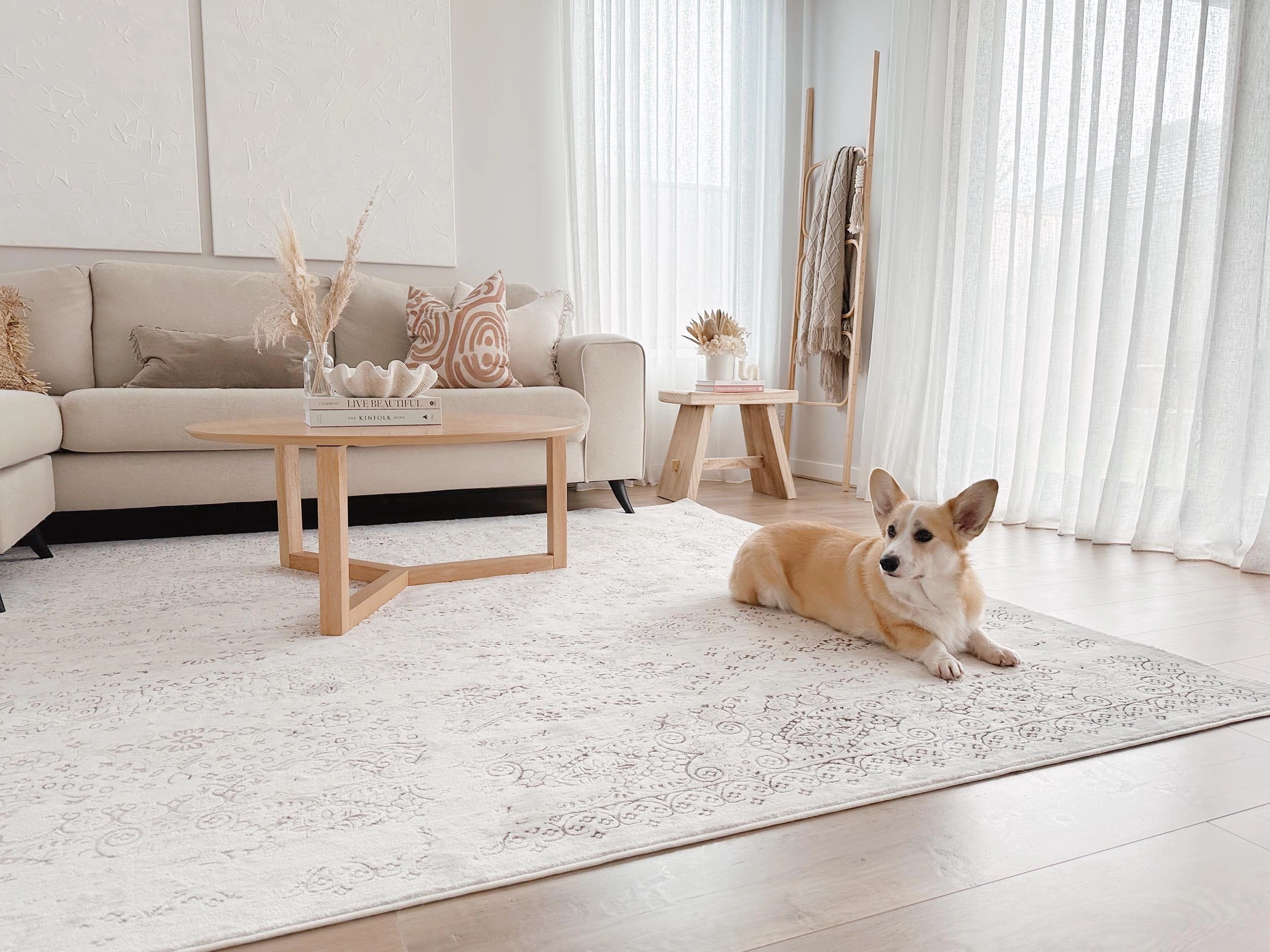 Amelia Cream Ivory and Brown Traditional Floral Rug *NO RETURNS UNLESS FAULTY