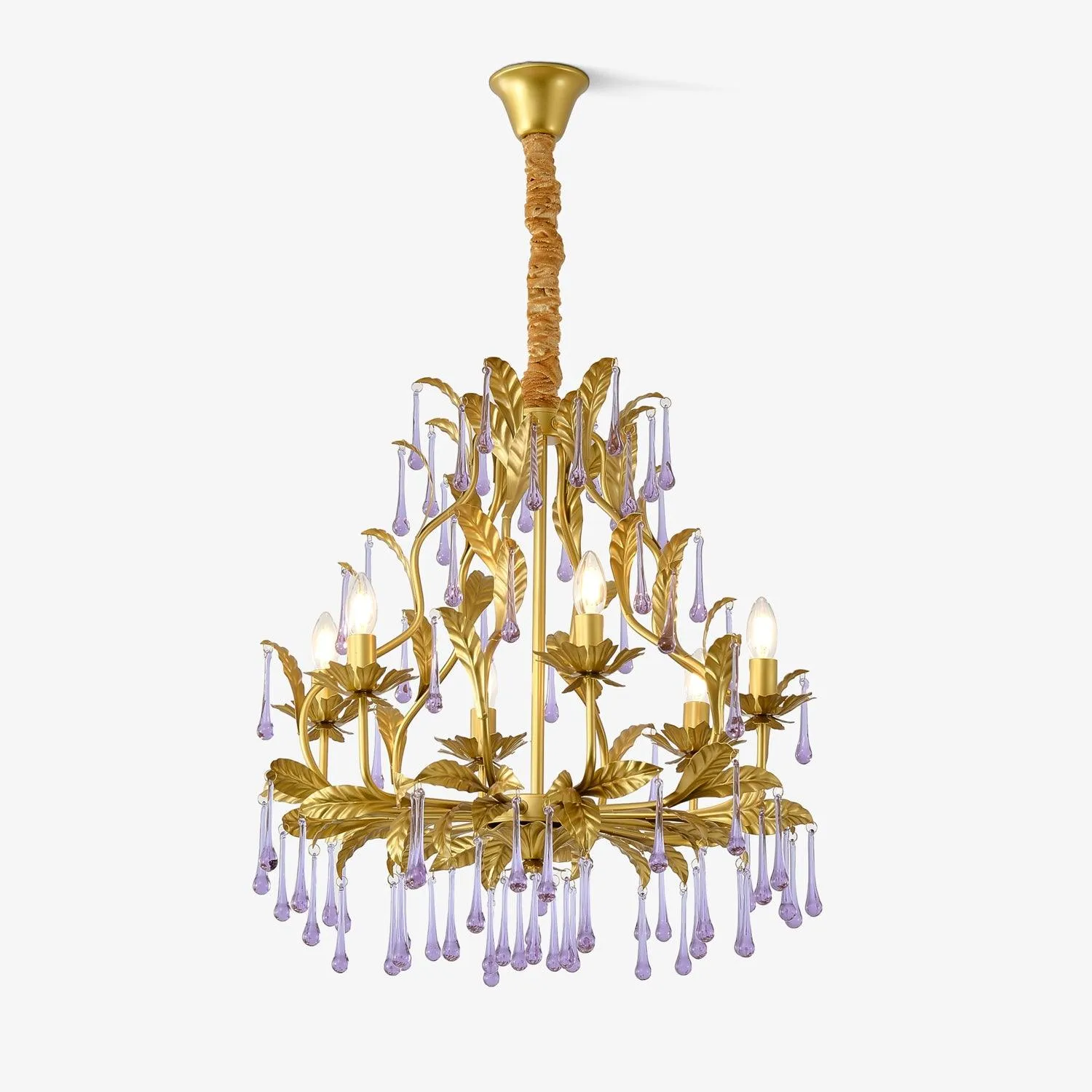 Amethyst Drops Glass Chandelierrustic chandelier,bedroom chandelier 