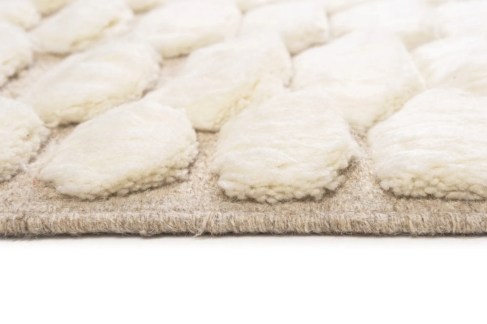 Aminata Ivory Abstract Textured Wool Rug *NO RETURNS UNLESS FAULTY