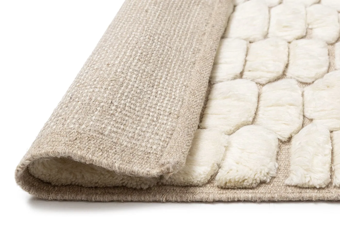 Aminata Ivory Abstract Textured Wool Rug *NO RETURNS UNLESS FAULTY