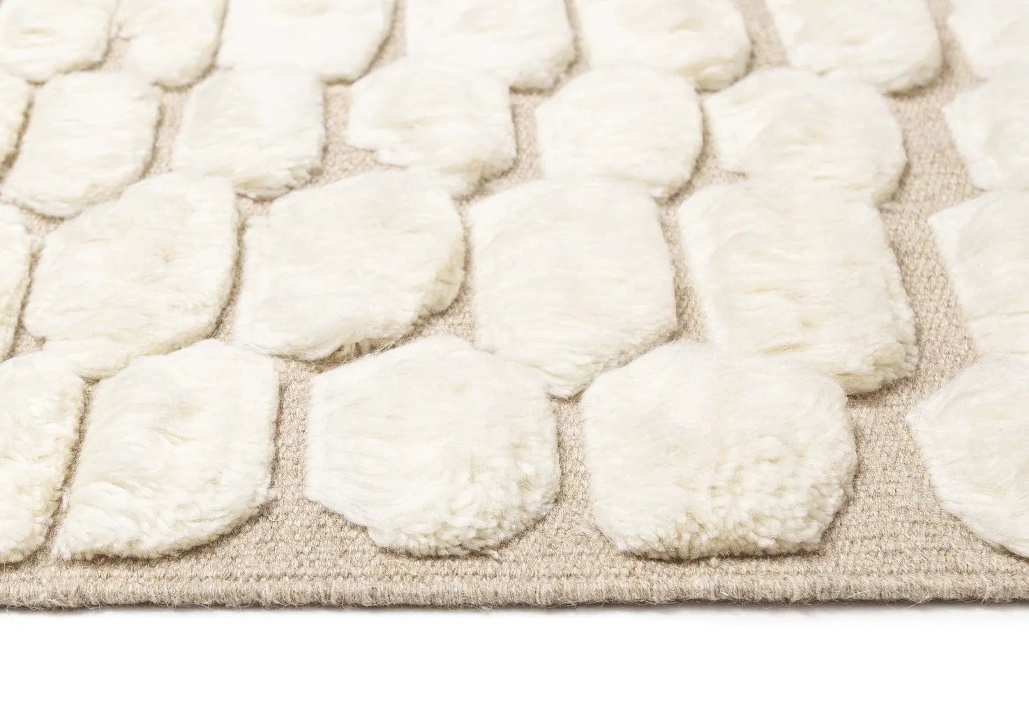 Aminata Ivory Abstract Textured Wool Rug *NO RETURNS UNLESS FAULTY