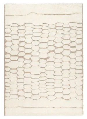 Aminata Ivory Abstract Textured Wool Rug *NO RETURNS UNLESS FAULTYmodern color block patchwork rug