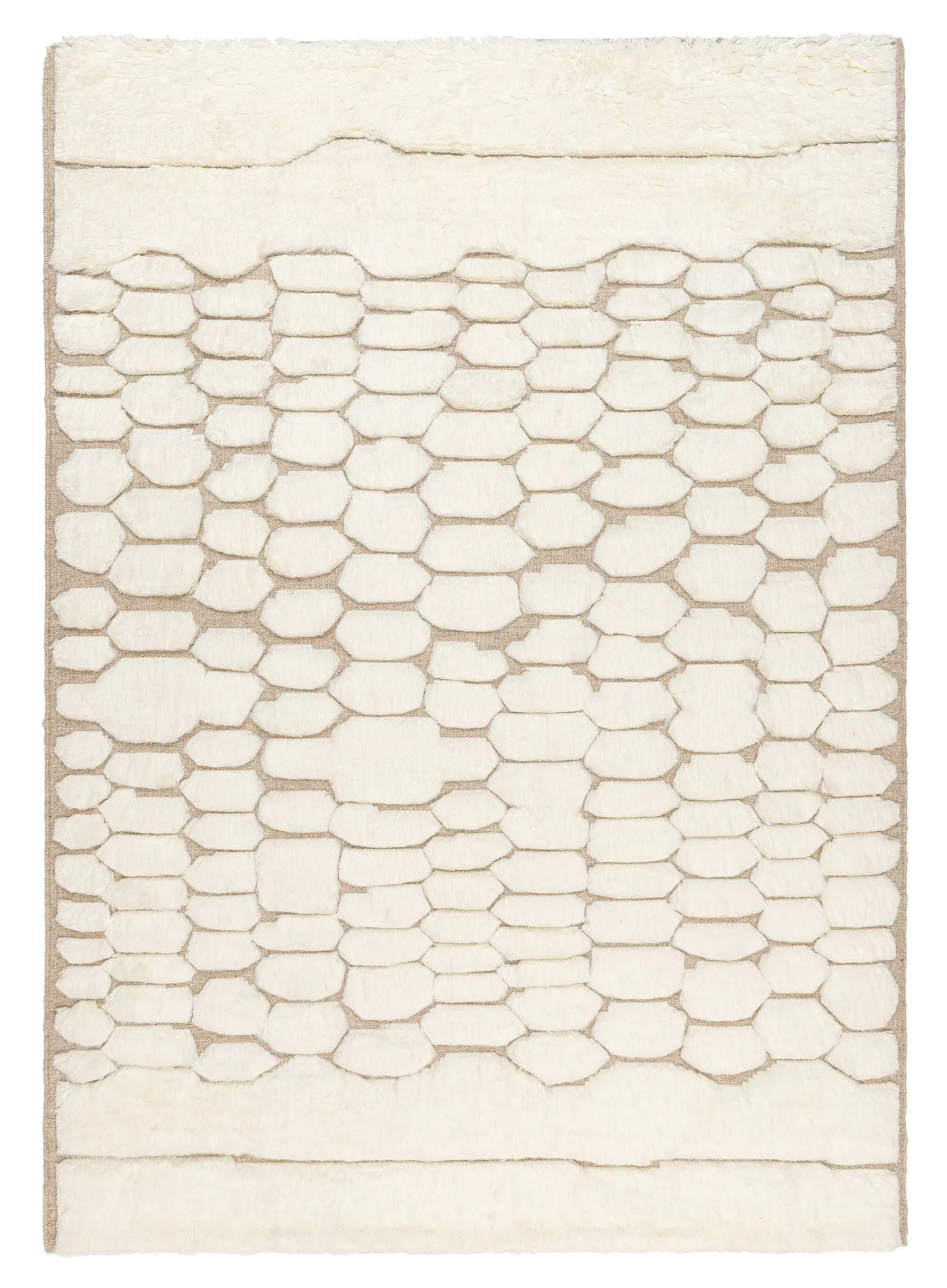 Aminata Ivory Abstract Textured Wool Rug *NO RETURNS UNLESS FAULTYmodern color block patchwork rug