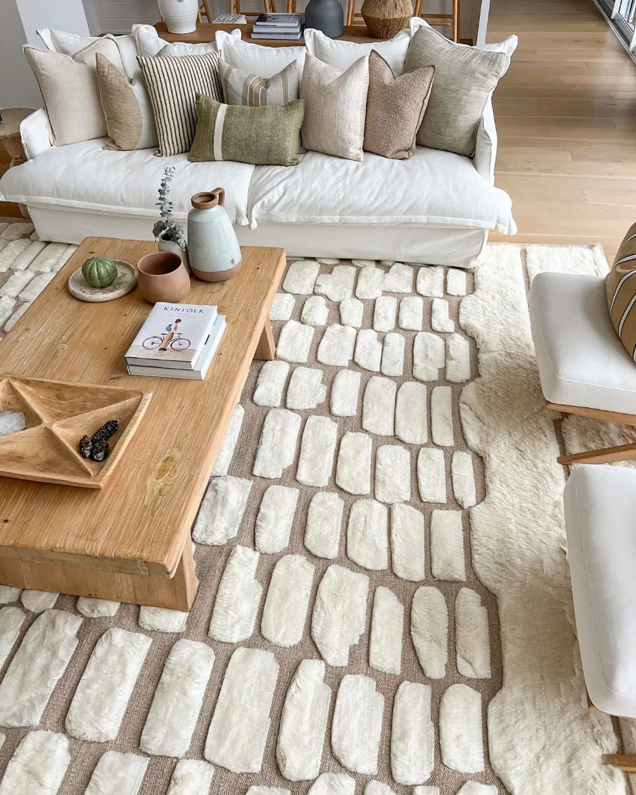 Aminata Ivory Abstract Textured Wool Rug *NO RETURNS UNLESS FAULTY