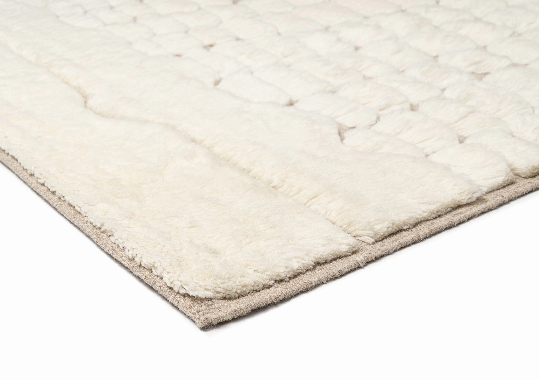 Aminata Ivory Abstract Textured Wool Rug *NO RETURNS UNLESS FAULTY