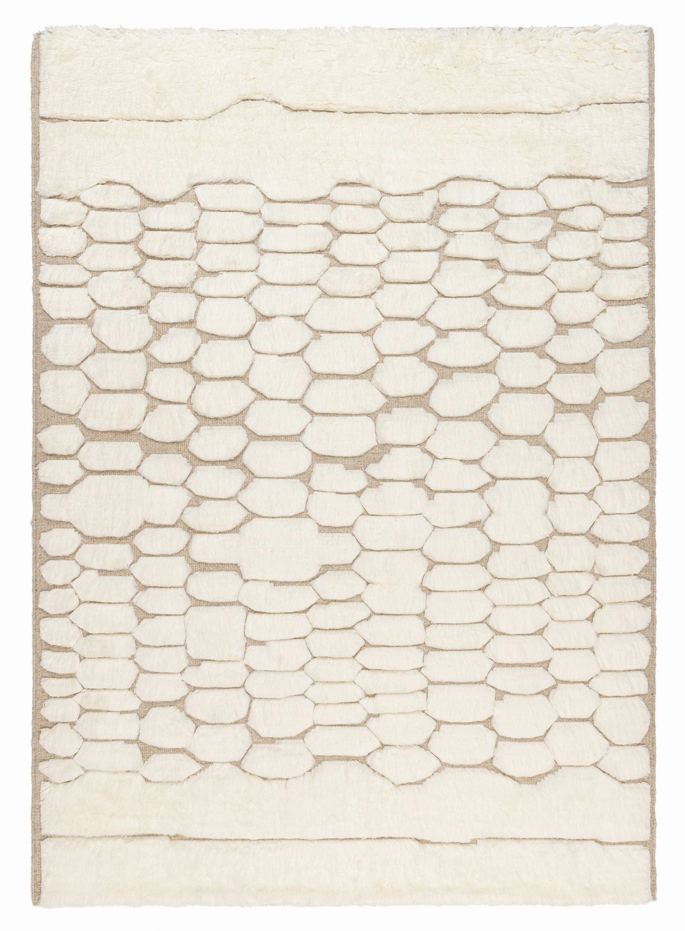 Aminata Ivory Abstract Textured Wool Rug *NO RETURNS UNLESS FAULTYmodern color block patchwork rug