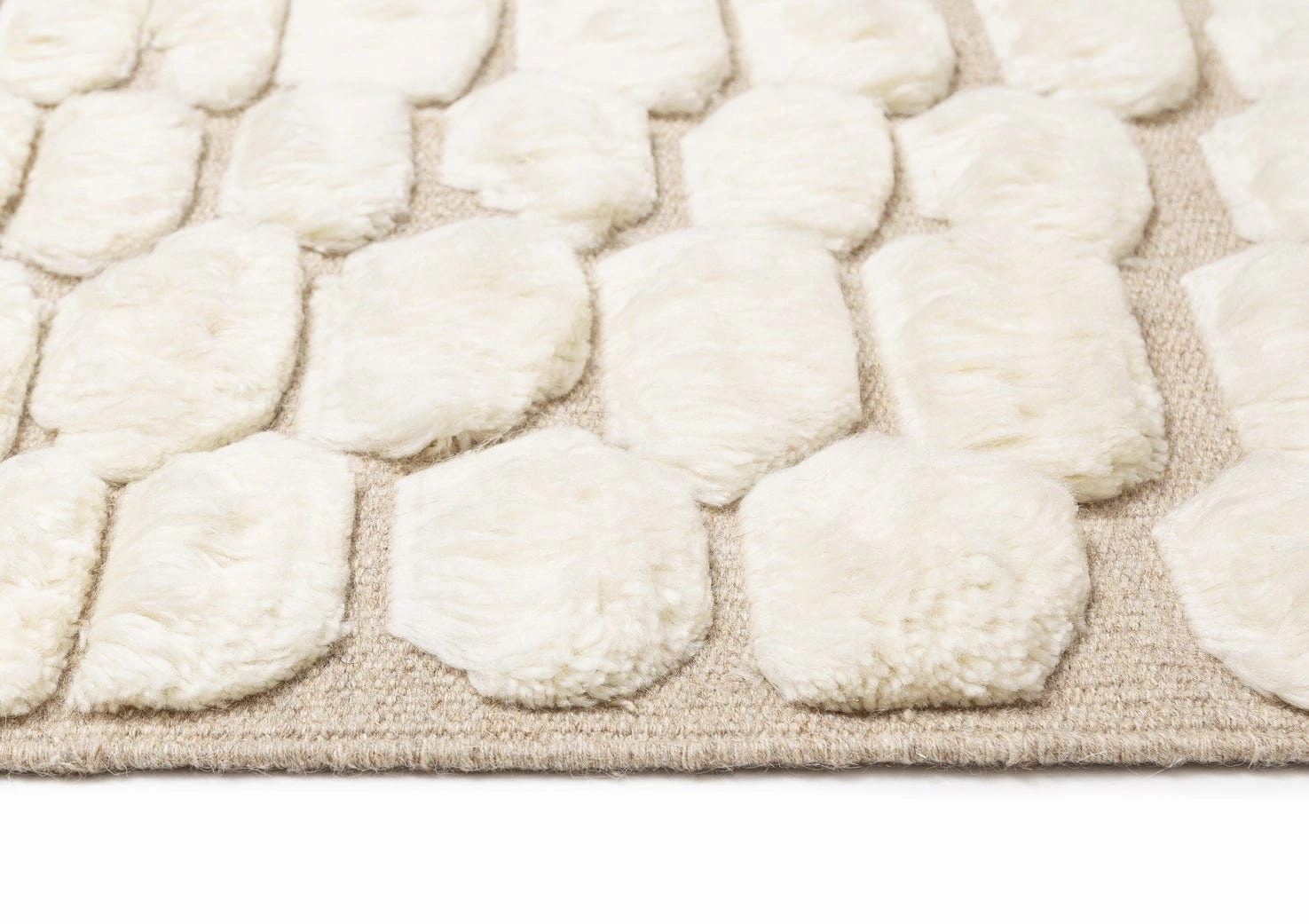 Aminata Ivory Abstract Textured Wool Rug *NO RETURNS UNLESS FAULTY