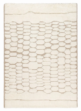 Aminata Ivory Abstract Textured Wool Rug *NO RETURNS UNLESS FAULTYmodern color block patchwork rug