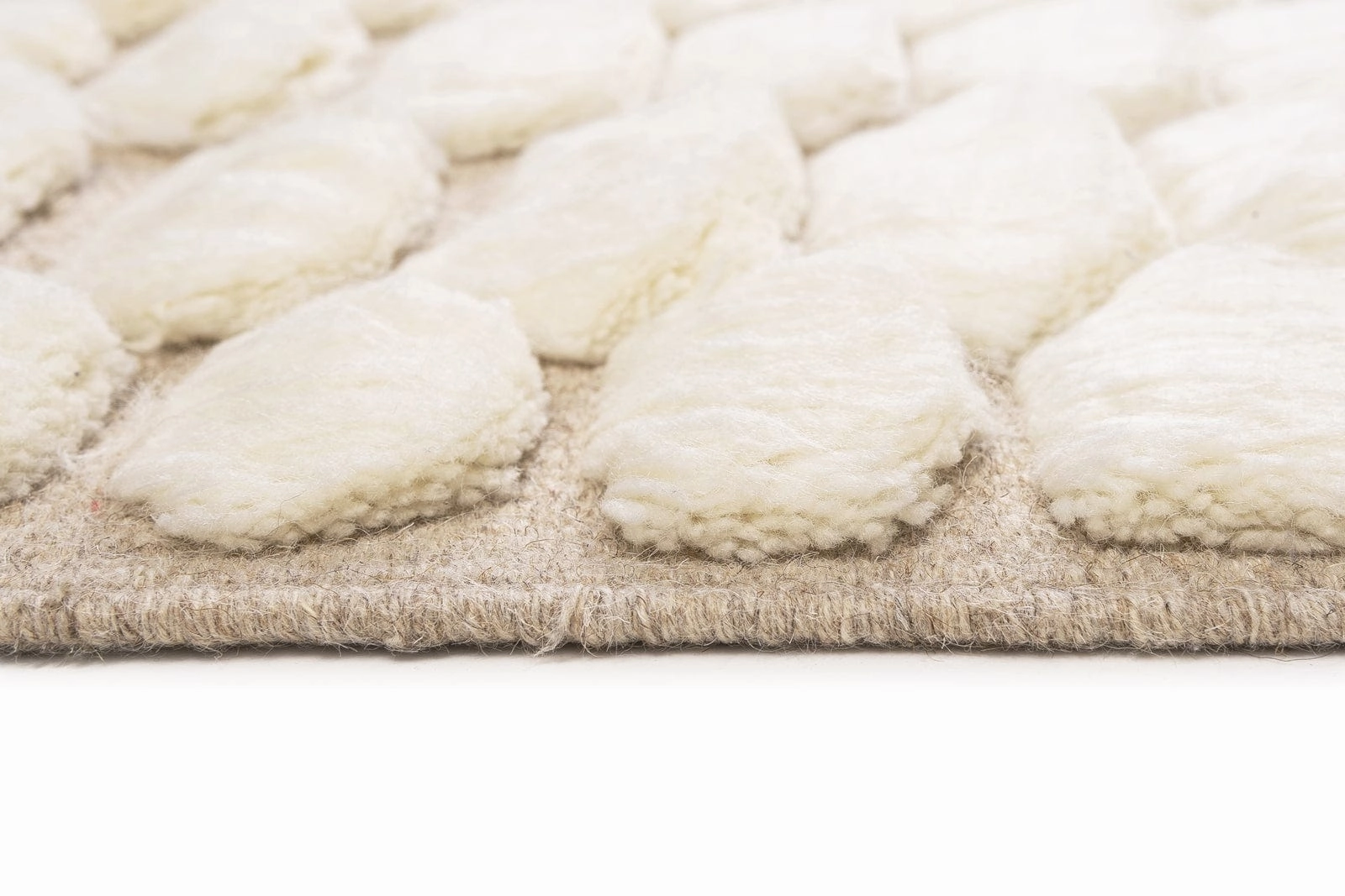 Aminata Ivory Abstract Textured Wool Rug *NO RETURNS UNLESS FAULTY